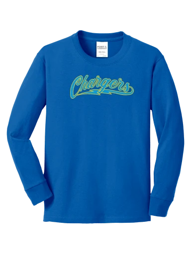 GVYF Chargers Youth Long Sleeve Core Cotton Tee preview, front