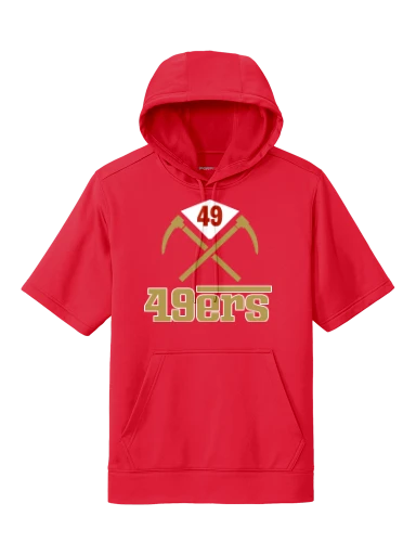 GVYF 49ers Sport-Wick Fleece Short Sleeve Hooded Pullover preview, front