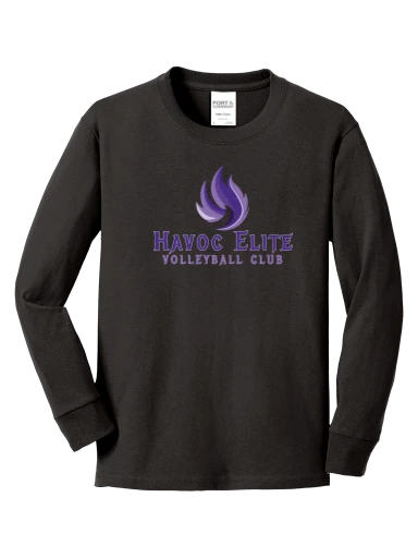 Port & Co Youth Long Sleeve Core Cotton Tee preview, front