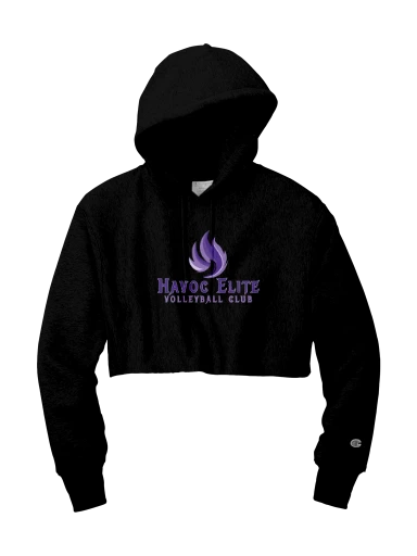 Champion Women's Reverse Weave Cropped Cut-Off Hooded Sweatshirt preview, front