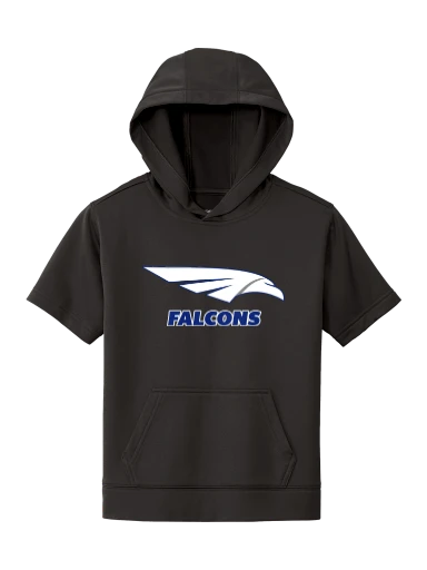 GVYF Falcons Youth Sport-Wick Fleece Short Sleeve Hooded Pullover preview, front