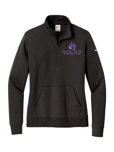 Nike Women's Club Fleece Sleeve Swoosh 1/2-Zip preview, front