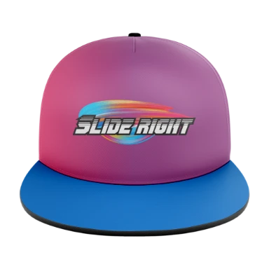 Sublimated 5 Panel Solid Flat Bill Cap preview, front