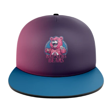 Sublimated 5 Panel Solid Flat Bill Cap preview, front