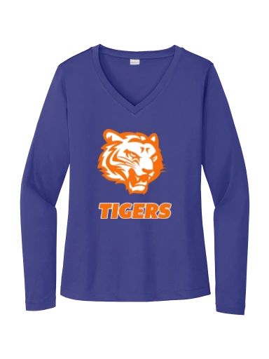 GVYF Tigers Women's Long Sleeve PosiCharge Competitor V-Neck Tee preview, front