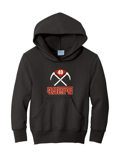 GVYF 49ers Youth Core Fleece Pullover Hooded Sweatshirt preview, front