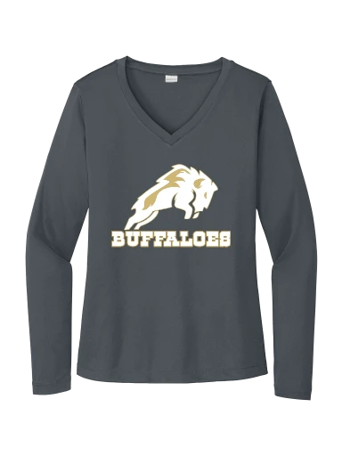 GVYF Buffaloes Women's Long Sleeve PosiCharge Competitor V-Neck Tee preview, front