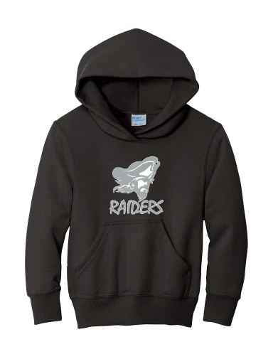 GVYF Raiders Youth Core Fleece Pullover Hooded Sweatshirt preview, front