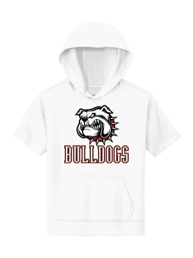 GVYF Bulldogs Youth Sport-Wick Fleece Short Sleeve Hooded Pullover preview, front