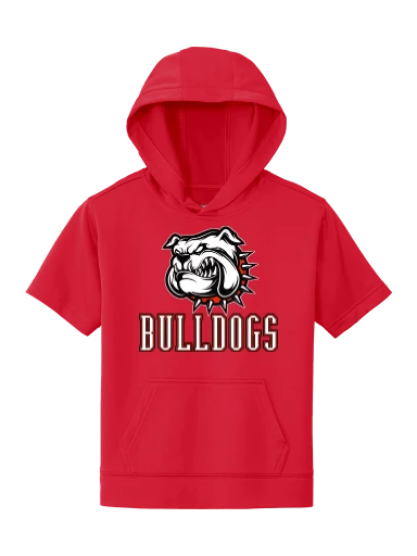GVYF Bulldogs Youth Sport-Wick Fleece Short Sleeve Hooded Pullover preview, front