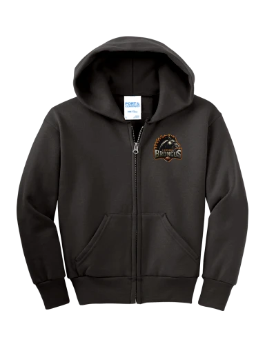 Port & Co Youth Core Fleece Full-Zip Hooded Sweatshirt preview, front