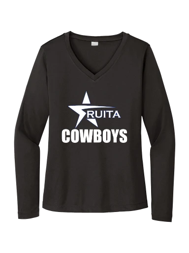 GVYF Cowboys Women's Long Sleeve PosiCharge Competitor V-Neck Tee preview, front