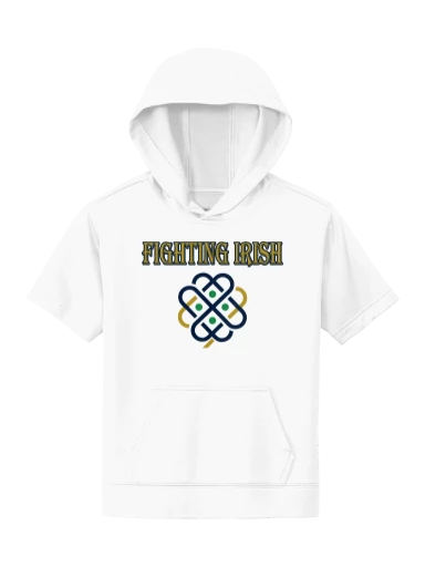 GVYF Fighting Irish Youth Sport-Wick Fleece Short Sleeve Hooded Pullover preview, front
