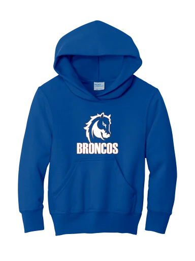 GVYF Broncos Youth Core Fleece Pullover Hooded Sweatshirt preview, front