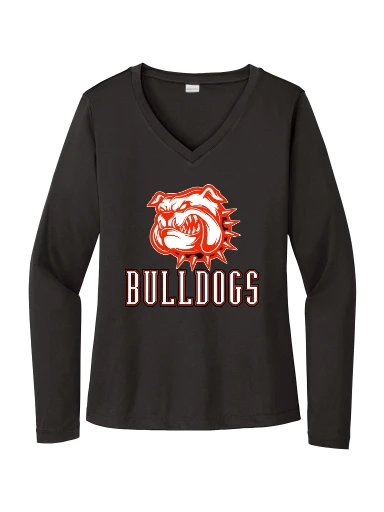 GVYF Bulldogs Women's Long Sleeve PosiCharge Competitor V-Neck Tee preview, front