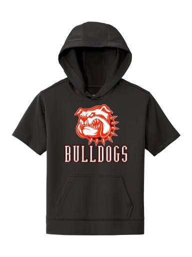 GVYF Bulldogs Youth Sport-Wick Fleece Short Sleeve Hooded Pullover preview, front