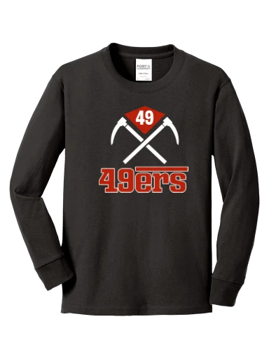 GVYF 49ers Youth Long Sleeve Core Cotton Tee preview, front