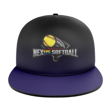 Sublimated 5 Panel Solid Flat Bill Cap preview, front