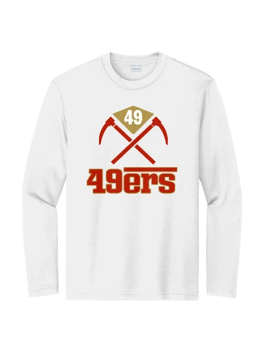 GVYF 49ers Youth Long Sleeve PosiCharge Competitor Tee preview, front