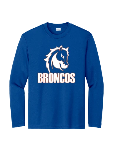 GVYF Broncos Youth Long Sleeve PosiCharge Competitor Tee preview, front