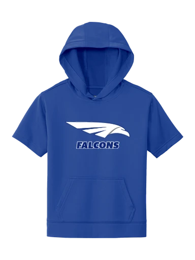 GVYF Falcons Youth Sport-Wick Fleece Short Sleeve Hooded Pullover preview, front