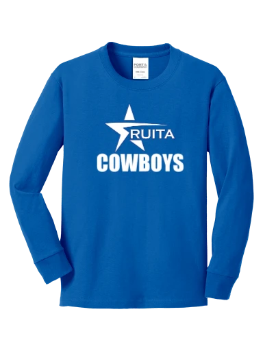 GVYF Cowboys Youth Long Sleeve Core Cotton Tee preview, front