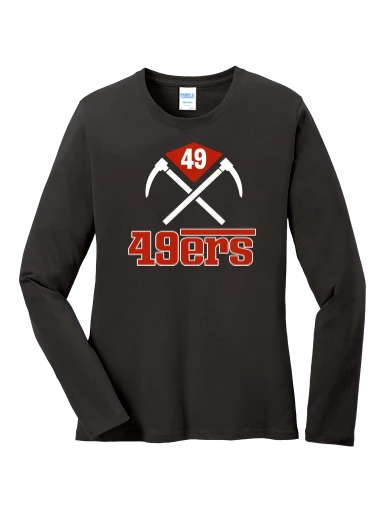 GVYF 49ers Women's Long Sleeve Core Cotton Tee preview, front