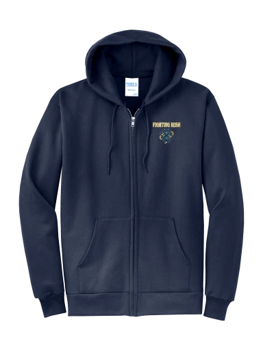 GVYF Fighting Irish Core Fleece Full-Zip Hooded Sweatshirt preview, front