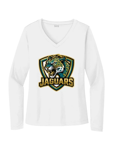 GVYF Jaguars Women's Long Sleeve PosiCharge Competitor V-Neck Tee preview, front
