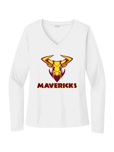 GVYF Mavericks Women's Long Sleeve PosiCharge Competitor V-Neck Tee preview, front