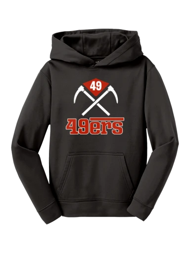 GVYF 49ers Youth Sport-Wick Fleece Hooded Pullover preview, front