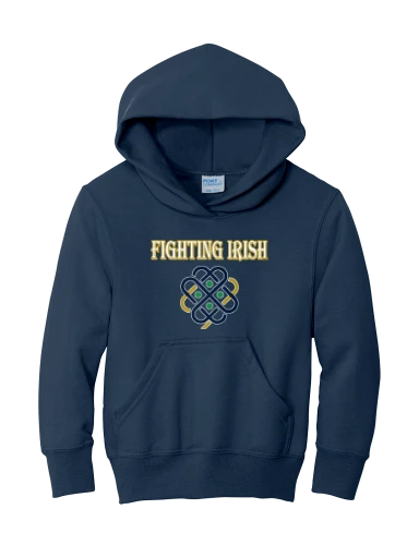 GVYF Fighting Irish Youth Core Fleece Pullover Hooded Sweatshirt preview, front