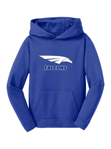 GVYF Falcons Youth Sport-Wick Fleece Hooded Pullover preview, front