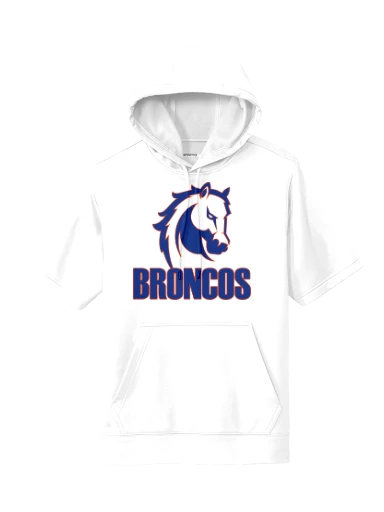 GVYF Broncos Sport-Wick Fleece Short Sleeve Hooded Pullover preview, front