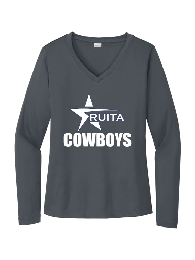 GVYF Cowboys Women's Long Sleeve PosiCharge Competitor V-Neck Tee preview, front