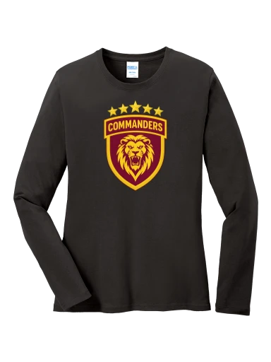 GVYF Commanders Women's Long Sleeve Core Cotton Tee preview, front