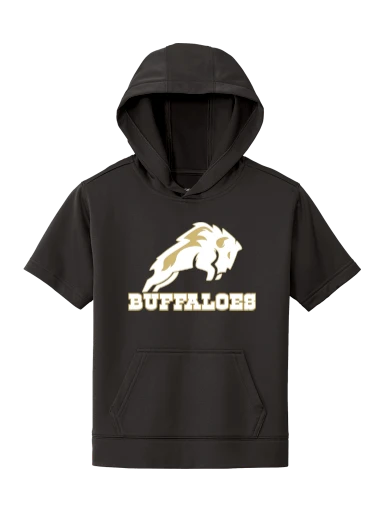 GVYF Buffaloes Youth Sport-Wick Fleece Short Sleeve Hooded Pullover preview, front