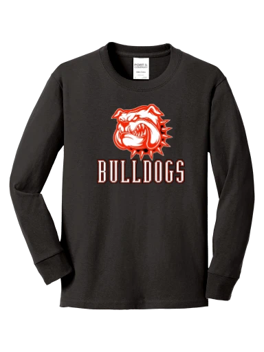 GVYF Bulldogs Youth Long Sleeve Core Cotton Tee preview, front