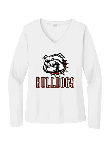 GVYF Bulldogs Women's Long Sleeve PosiCharge Competitor V-Neck Tee preview, front