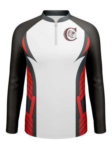 Men's Raglan Round Mock Neck Long Sleeve 1/4 Zip preview, front