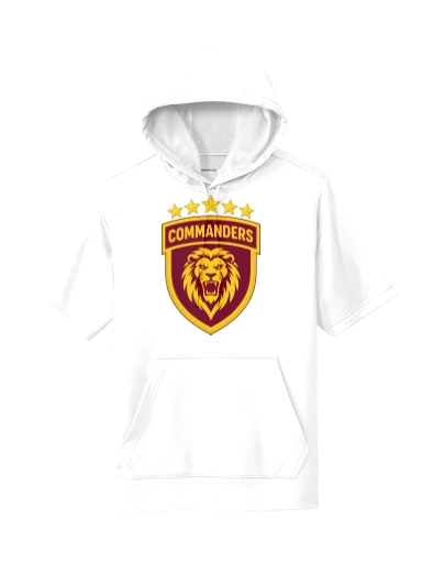 GVYF Commanders Sport-Wick Fleece Short Sleeve Hooded Pullover preview, front