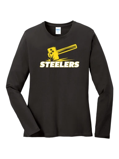 GVYF Steelers Women's Long Sleeve Core Cotton Tee preview, front