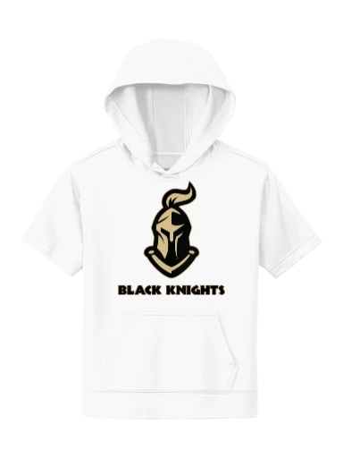 GVYF Black Knights Youth Sport-Wick Fleece Short Sleeve Hooded Pullover preview, front