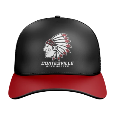 Sublimated 5 Panel Curved Trucker Cap preview, front