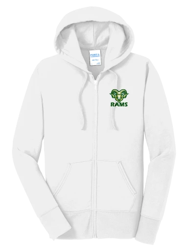 GVYF Rams Women's Core Fleece Full-Zip Hooded Sweatshirt preview, front