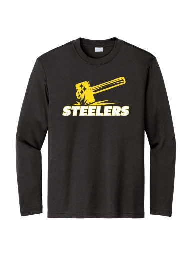 GVYF Steelers Youth Long Sleeve PosiCharge Competitor Tee preview, front