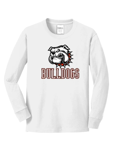 GVYF Bulldogs Youth Long Sleeve Core Cotton Tee preview, front