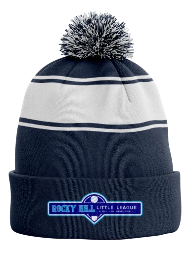 Sport-Tek Stripe Pom Pom Beanie preview, front