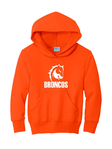 GVYF Broncos Youth Core Fleece Pullover Hooded Sweatshirt preview, front