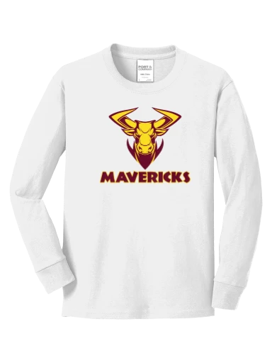 GVYF Mavericks Youth Long Sleeve Core Cotton Tee preview, front
